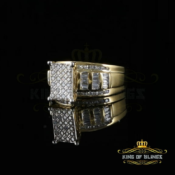 King Of Bling's 925 Sterling Yellow Silver 1.31CT Cubic Zirconia Cinderella Womens Rings Size 8