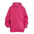 thumbnail image 6 of VISALY Hoodies Pullover Tunic Sweatshirt Hoodies Oversized Sweatshirts Pullover Sweaters Long Sleeve with Pockets Winter Fall Outfits Clothes Dressy Sweaters Basic Tops Long Sleeve Sweaters Hot Pink S, 6 of 7