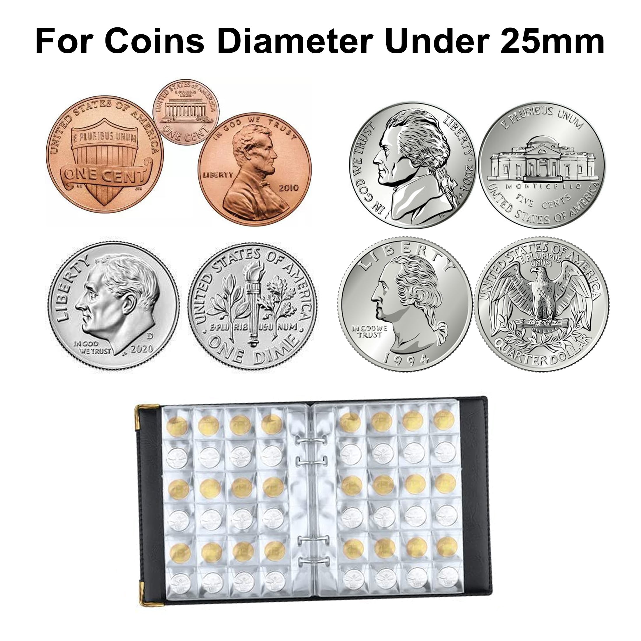 TSV Coin Album Collection Book, Waterproof PVC Pages, 480 Pockets