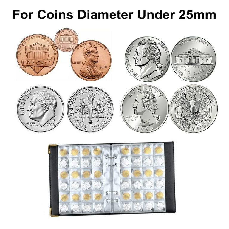 TSV Coin Album Collection Book, Waterproof PVC Pages, 480 Pockets