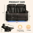 thumbnail image 4 of 58.3" Reclining Loveseat Sofa RV Loveseat Recliner Couch Home Theater Seating  for Living Room Manual RV Recliners for Travel Trailers, 4 of 8