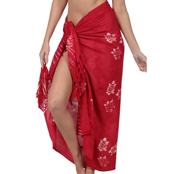 Ingear Long Batik Print Sarong Womens Swimsuit Wrap Cover Up Pareo , Multi choise Skirt , Dress , Cover up , Beach Blanket and more ..