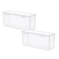 thumbnail image 1 of Oleegame 2PC Kids Snack Boxes For School Storage Box Transparent Tape Cover Buckle Multi Functional Household Storage Container Clear, 1 of 9