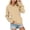 Khaki, variant on Qiggri Womens Oversized V-Neck Sweatshirt,Long Sleeve Fleece Pullover,Casual Loose Fit Solid Top for Daily Wear