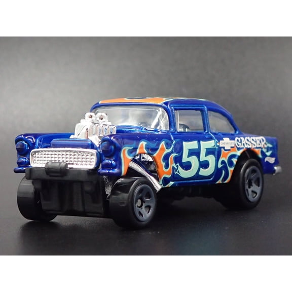 Open Box 1955 55 CHEVY CHEVROLET BEL AIR GASSER NHRA 1:64 SCALE DIORAMA DIECAST MODEL CAR