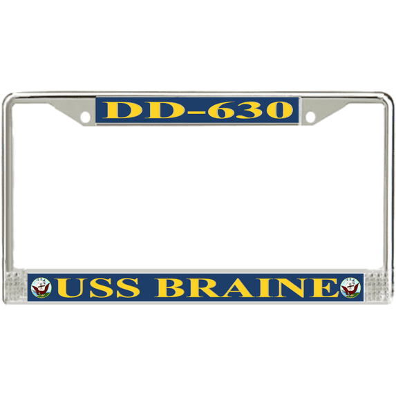 USS Braine DD-630 License Plate Frame