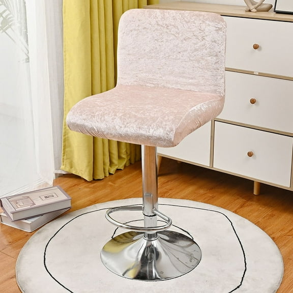 Gold Diamond Velvet High Stool Elastic Chair Cover Bar Low Back Chair Cover