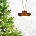 thumbnail image 3 of Noothes Wooden Western Cowboy Ornaments for Hanging Tree Decor, Unique Christmas Hat Ornament for Indoor Outdoor Holiday Table and Shelf Display, 3 of 8