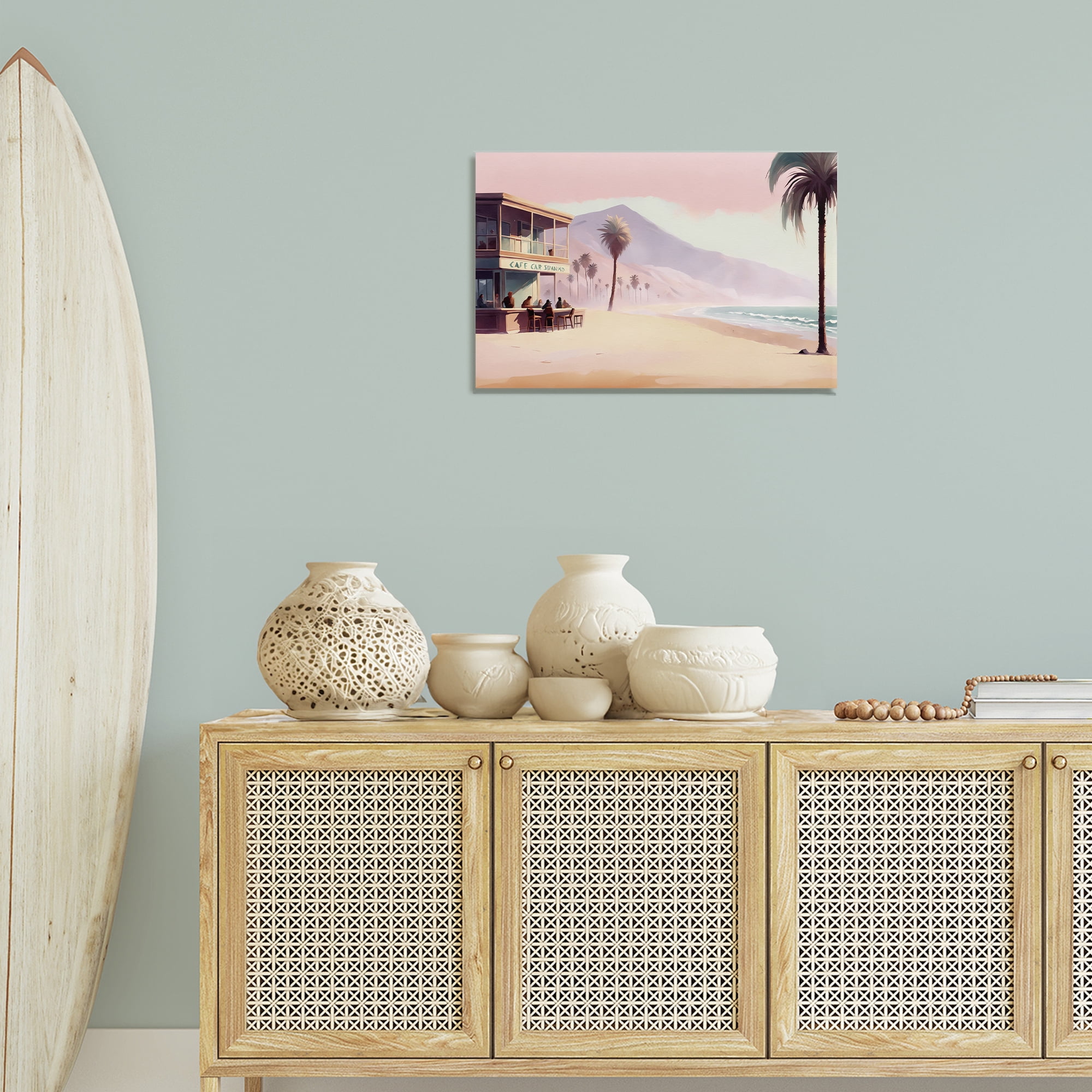 Stupell Industries Café at Head Of Bay Nautical & Beach Painting Wrapped Canvas Art Print Wall Art, 24 x 16