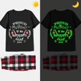 thumbnail image 3 of Pijama familiar luminoso a juego para Navidad, conjunto de pijama corto negro, miembro orgulloso de la lista traviesa, 2023, 3 of 3