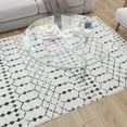thumbnail image 3 of Merrick Lane Bohemian Low Pile Rug with Black Geometric Design - 5' x 7', 3 of 11