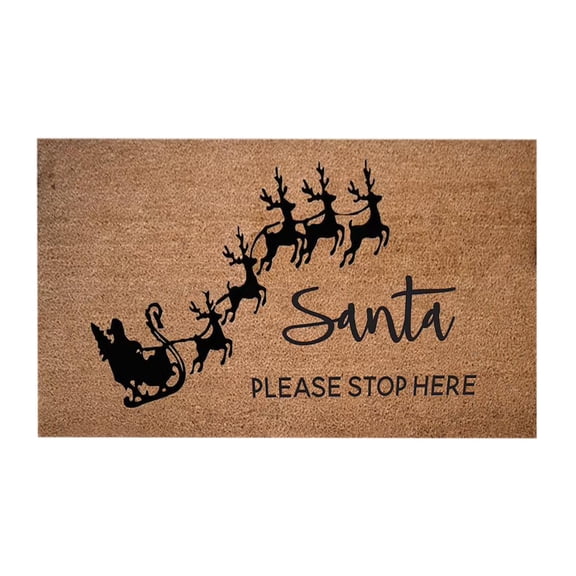 EaseDay Funny Doormat for Front Door Entrance, Merry Christmas Holiday Welcome Mat, Heavy Duty Outdoor Coir Door Mats for Front Porch Patio Home Decor Gift