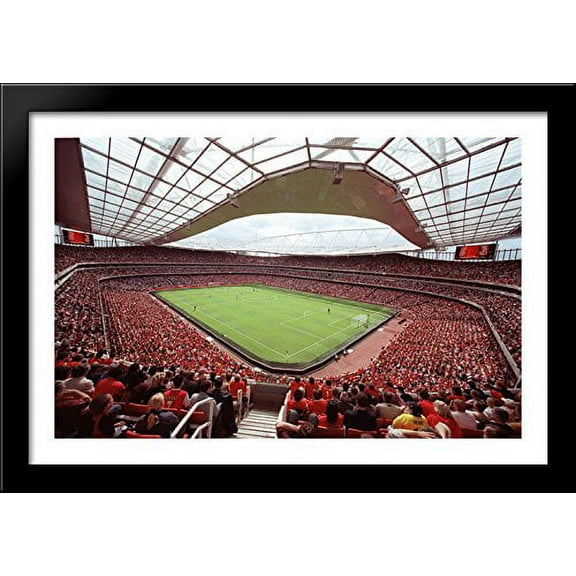 Arsenal Emirates Stadium 40x28 Large Black Wood Framed Print Art