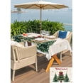thumbnail image 4 of Outdoor Tablecloth with Umbrella Hole and Zipper, Merry Christmas Rectangle Table Cloth 60x102 Inch Waterproof Tablecloth, Winter Pine Tree Gold White Snowflakes Picnic Table Cover for Patio Camping, 4 of 7