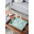 thumbnail image 3 of A & B Home Bohemian Rectangular Capiz Green Tray With Handles 48753, 3 of 7