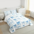 thumbnail image 3 of Feelyou Teens Princess Bow-tie Bedding Comforter Set, Blue Cartoon Ribbon Twin Comforter Sets, Fairy Tale Reversible Bedding Set, Ultra Soft Home Decor, 2pcs, 3 of 8