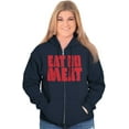 thumbnail image 4 of No Meat Vegetarian Vegan Cute Veggie Unisex Fleece Graphic Zip Up Hoodie Brisco Brands 3X, 4 of 5