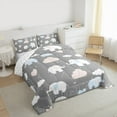thumbnail image 3 of Manfei Child Cute Elephant Animal Queen Comforter Set, Dreamy Cloud Bedding Comforter Set, Cartoon Love Heart Reversible Bedding Set, Lightweight Room Decor, 3-Piece, 3 of 8