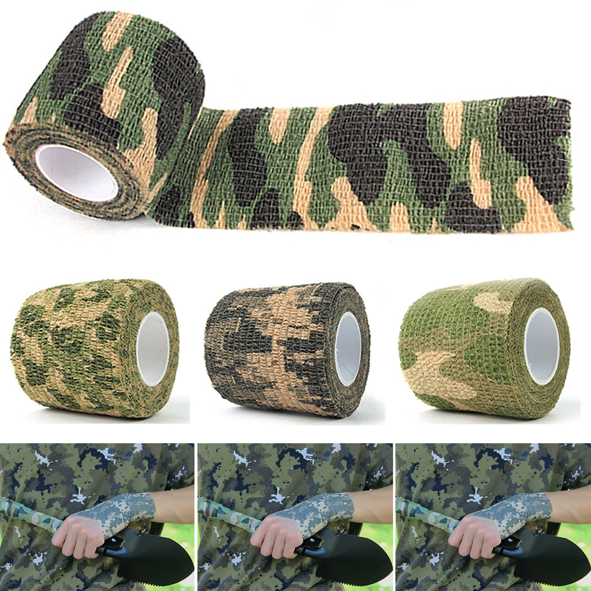 1 Roll 4.5M Hunting Camouflage Camo Waterproof Stealth Stick Tape Wraps 