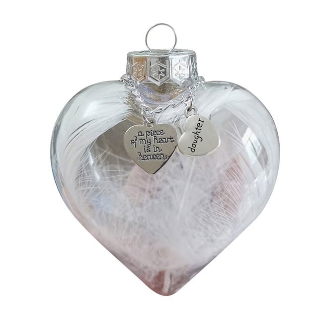 Xihbxyly Colgante de Plumas de Ángel Navideño, Grabado de Corazón Conmemorativo, Lujoso Adorno para Árbol, Perfecto para Intercambiar Regalos Navideños, Adorno Conmemorativo, Tamaño 10 X 9 Cm