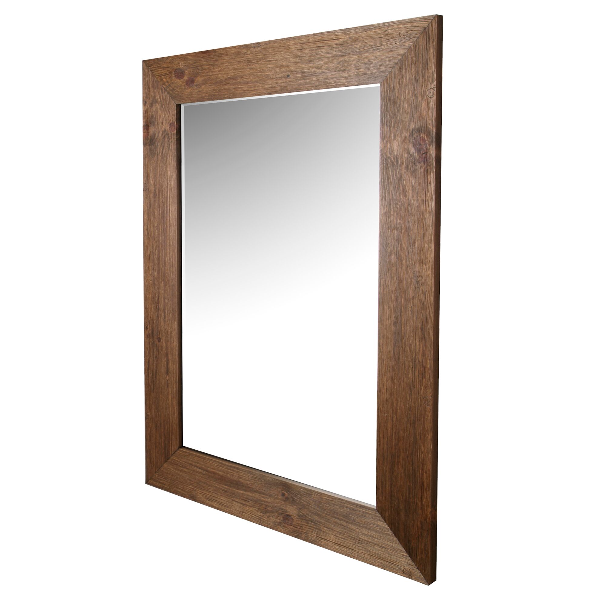 Pine Hand Stained Wood Bevelled Mirror 34X46 (Inner Mirror 24X36