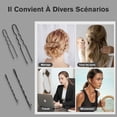 thumbnail image 2 of ZYNERY 300pcs Hair Pins + 50pcs Invisible Hair Nets Bun Set (Black), 100 Bobby Pins 100 Hair Pins for Women and 100 Clear Hair Bands Kit, 50 Invisible Hair Nets for Dance Fix Wigs Hair and Bun, 2 of 7