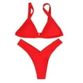 thumbnail image 3 of Beach Vacation Outfits Women Sexy Thong Bikini Swimsuit Cheeky High Waisted Push Up Bikini Set High Cut Triangle String 2 Piece Bathing Suit, 3 of 7