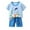 Light Blue, variant on Ahuyic Kids Summer Casual Outfits,Unisex Toddler Short Sleeve Two-Piece Set,Boys' Casual Short-Sleeved Round Neck Suit Summer Fashion Collared Botton Printed Short Pants Sets