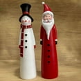 thumbnail image 4 of Hand-Carved Santa and Snowman Figurines Outdoor Indoor Holiday Decorations Weather-Resistant Resin Christmas Sculptures Silent Guardians, 4 of 4