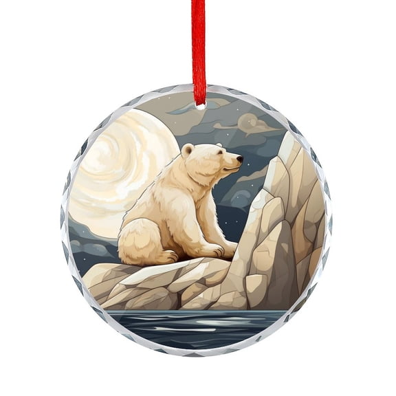 Bear And Moon Xmas Ornament Xmas Merry Christmas Hanging Ornament Xmas Tree Decorations Keepsakes Gifts for Family Mom Dad Friends Loves