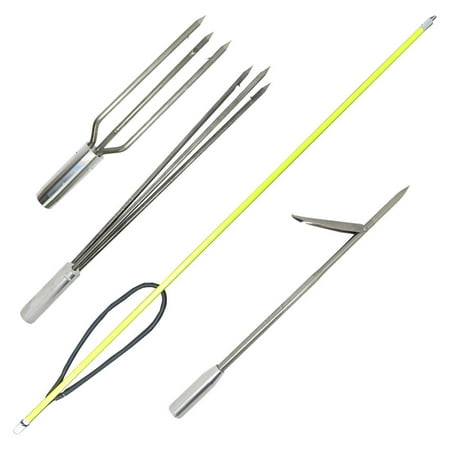 Spearfishing 5' Fiber Glass 1 piece Hawaiian Sling Pole Spear 3 Tips (Best Pole Spear Tip)