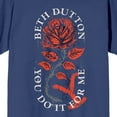 thumbnail image 2 of Yellowstone Beth Dutton Rose Art Women's Navy Short Sleeve Tee-XXL, 2 of 3