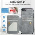 thumbnail image 4 of ELEHOLD Case for iPhone 7 / 8 / SE 2022 & 2020, Shockproof Magnetic Leather Wallet Case with Hand Grip & Kickstand & RFID Blocking,Gray, 4 of 8