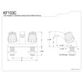 thumbnail image 2 of Kingston Brass KF103C 4 in. Centerset Bathroom Faucet, Polished Chrome, 2 of 2