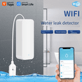 thumbnail image 5 of Tuya WiFi Leakage Alarm Water Leak Sensor Detector Flood Level Alarm Water Leakage Detector for Home Kitchen Bathroom,1 * WiFi Leakage Alarm,White, 5 of 8