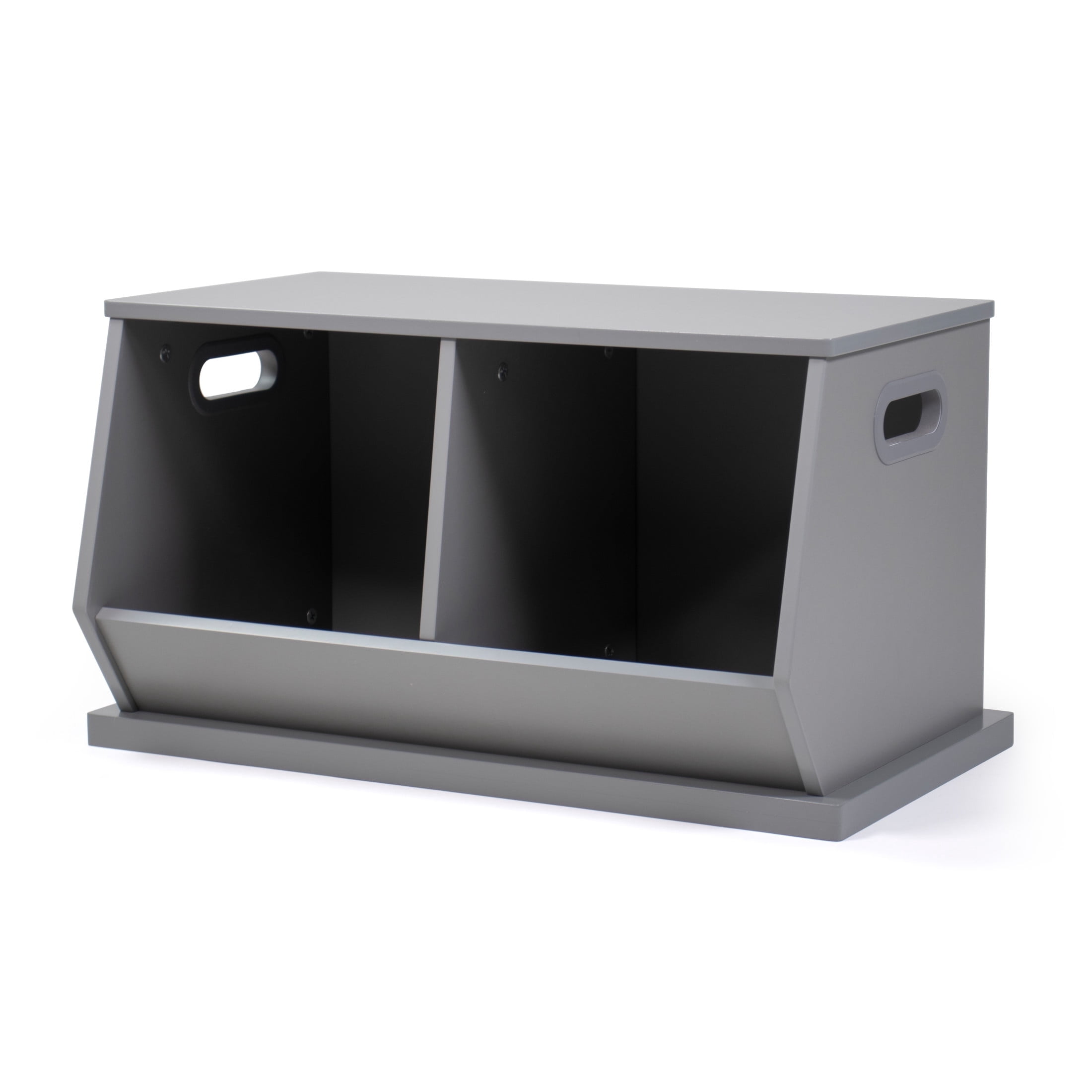 Humble Crew Wood Toy Storage Cubby and Kids Bookcase, Grey