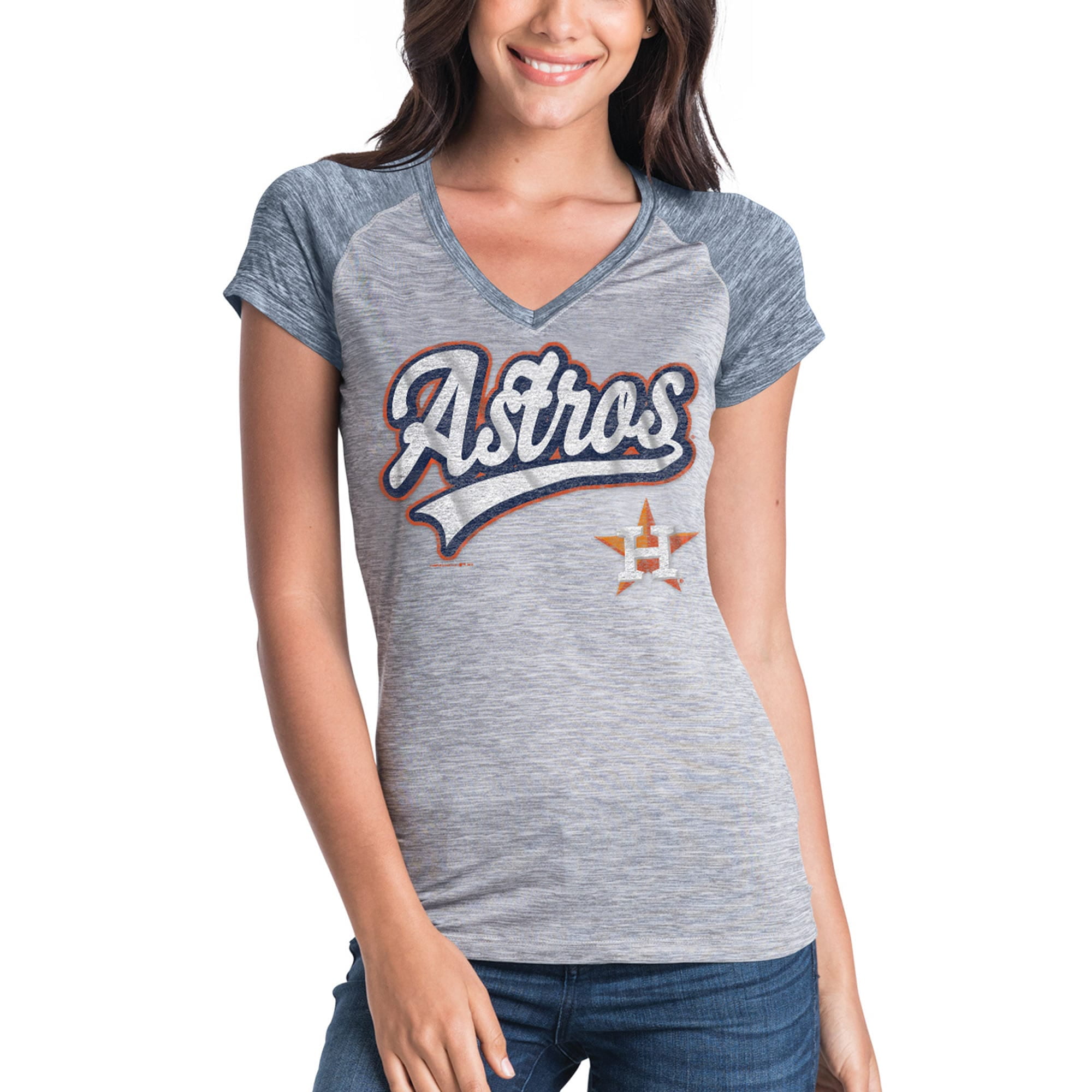 Gray Houston Astros Space Dye V-Neck 