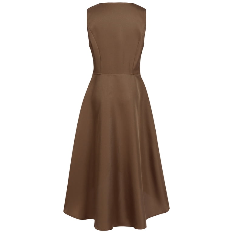 knee length dresses for ladies Rebdolls Women's Mia Peasant Style A Line Midi Dress - Red main image 1