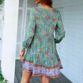 thumbnail image 1 of Vestido con estampado floral y escote en V, elegante vestido con estampado floral y escote en V, vestido con puños con volantes y diseño aerodinámico, 1 of 8
