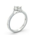 thumbnail image 2 of Meryn Jewel 1 Ct VVS1 Round Cut Diamond Solitaire Ring - 14K White Gold Plated Ring - 4 Stone Baguette Mid Century Wedding Engagement Ring - Women's Jewelry in Silver Finish, 2 of 3