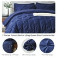 thumbnail image 5 of Davulos Queen Size Comforter Set,7 Pieces Dark Blue Bedding Sets for All Season Bed in a Bag with Comforter ,Flat Sheet ,Fitted Sheet ,Pillowcases & Shams, 5 of 8