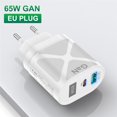 thumbnail image 1 of Cargador rápido GaN de 65W, adaptador de enchufe EU KR para iPhone 13, 12pro, 1 of 4