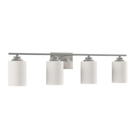 Hampton Bay 4 Light Brushed Nickel Vanity With Round Glass Shades Canada Light Brushed Nickel Vanity, Hampton Bay 4 Light Vanity Fixture Brushed Nickel