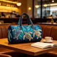thumbnail image 5 of Twfbrm Quilted Duffle Bag, Beach Style Turtle Pattern Embroidered Weekender Bag with Handle, Large Capacity Luggage Bag Lightweight Carry On Tote & Gym Bag Travel Overnight Bag for Women Men, 5 of 6