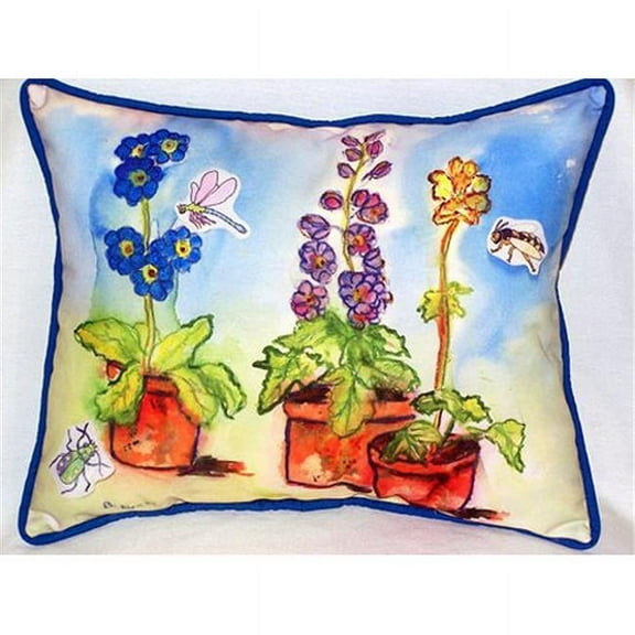 Potted Flowers Large Indoor & Outdoor Pillow 16 x 20