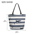 thumbnail image 5 of FORMRS Womens Canvas Tote Bag with Zipper Inner Pocket Shoulder Handbag, Dark Sharks, 5 of 7