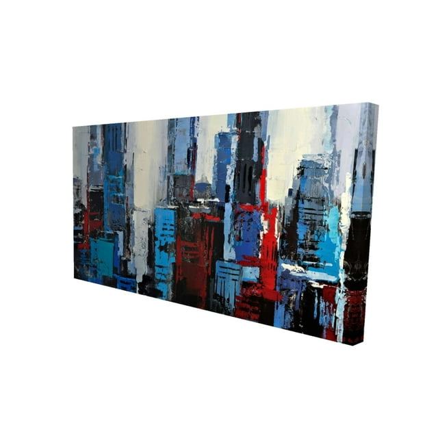 Begin Ville Bleue Abstraite - Impression sur Toile par Begin Édition