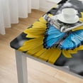thumbnail image 4 of WERPE Sunflower, Blue Butterfly and Flowers Florals Plants Outdoor Picnic Camping and Indoor Kitchen Dining Party Square Tablecloth white, 4 of 7