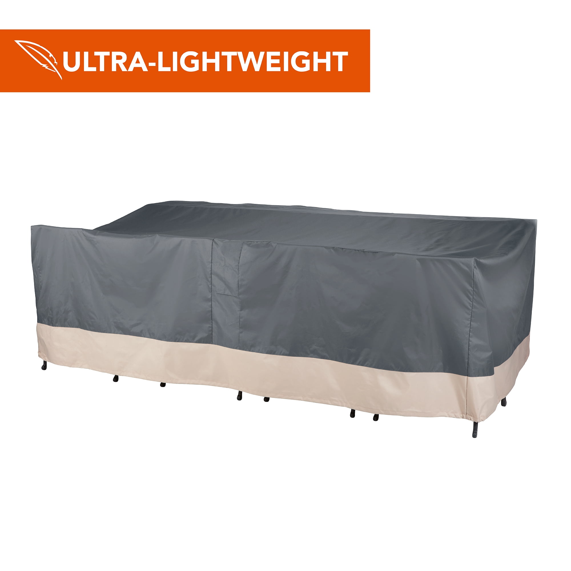 Modern Leisure Renaissance Ultralite Rect/Oval Patio Table & Chair Set Cover, 108"L x 64"W x 34"H, Gray