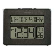 La Crosse Technology Atomic Digital Wall Clock w/Calendar and Indoor Temperature, 513-1419C-INT